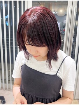 ガーデンヨコハマ(GARDEN YOKOHAMA) ワインレッド/縮毛矯正/夏/艶カラー/ミディアム/ボブ