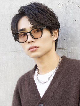 エイド 本店(aid) メンズセンターパーマ毛流れパーマビジネスショートウルフ