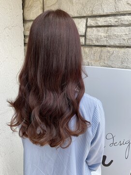 クラン 岡本(Chlan) ボルドーカラー　モーブブラウン　ゆるふわロング