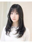 ミディアムレイヤーカット/ダークアッシュ/【横浜】k