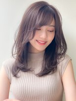 アグノス 青山(Agnos)&nbsp;イメチェン前髪レイヤーカットピンクベージュアンブレラカラー