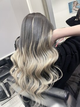 ヘアーデザイン ジェルム(Hair Design germe) プルエクステシルバーグラデーション #しのだスペシャル
