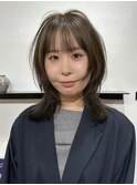 オリーブブラウンカラー/透明感カラー/レイヤーカット/顔まわり