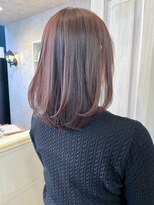 キャアリー(Caary)&nbsp;福山人気20代30代カシスブラウン内巻きレイヤーミディ簡単艶髪