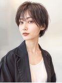 大人レイヤーハンサムショート×アッシュブラウン/美髪小顔p上尾