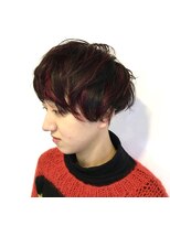 プランクスター(prankster)&nbsp;[prankster]赤メッシュのツーブロック マッシュスタイル