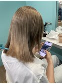 藤井指名　ブリーチ一回でつくるベージュカラー
