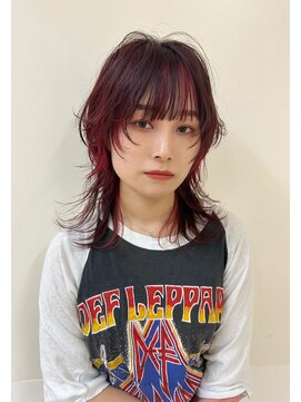 パーク(PAAQ) 【paaq田中智大】ウルフカット×デザインカラー(レッド)