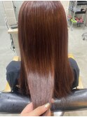 #レッドブラウン#レッドカラー#ブリーチなしカラー