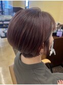 40代50代大人丸みショートボブ髪質改善白髪染めハイライト