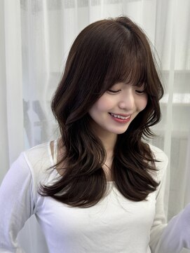 ハピネス 梅田茶屋町店(HAPPINESS) レイヤーカット  透明感カラー  韓国風巻き