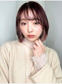 チェリーレッドインナーカラー姫カットレイヤーp1上尾20代30代