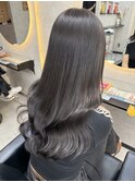 ハイライトカラーくびれヘアアプリコットオレンジ