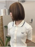 アンブレラカラー/切りっぱなしボブ/髪質改善