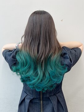 アライブ キチジョウジ(ALIVE Kichijoji) 【ALIVE吉祥寺】ターコイズグリーングラデーション黒髪