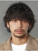 原宿シャドウパーマメンズパーママッシュウルフメンズミディアム