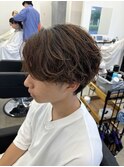 センターパート/メンズ/水戸/シャドウパーマ/学割/眉毛