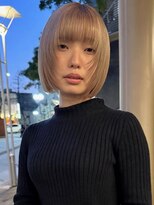 ヘアーアンドスパ フェリーチェ ミチ 野田屋町店(HAIR&SPA felice MICHI)&nbsp;ワンレンボブ ハイトーン ブリーチ 切りっぱなし 髪質改善 20代