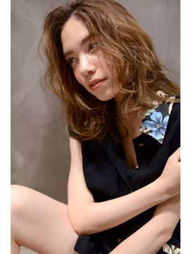 ミラバイグリーン(Mira by green) relaxing perm×warm brown long#27