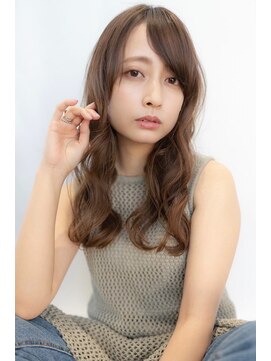 ケアリー 流山おおたかの森(Carelly) 大人かわいい前髪セシルカットココアブラウンフリンジウェーブ