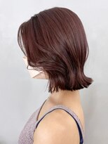 アイティーバイアルバム 北千住店(IT by ALBUM)&nbsp;ピンク馴染ませハイライト_斜めバンググレージュカラー_ba424381