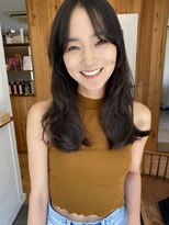 大人ロング/レイヤーカット/水素カラー/ピンクベージュ/卵型