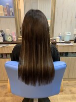 美容室 ダン エクセルシア(Dan)&nbsp;人毛プレミア編込エクステで細めメッシュを散りばめたロング♪