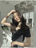レイヤー/グレージュ/ロング/ブリーチなし/外巻き/艶髪/髪質改善