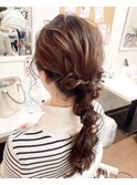 編み下ろし　ロングヘアアレンジ