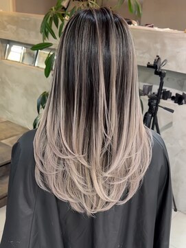 ネハス(nehus.) 3ハイライトバレイヤージュ /イメチェン/こなれミディ/ブリーチ