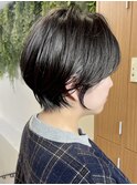 ●前下がりショートボブハンサムショートカットカラーパーマケア