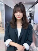 外ハネボブレイヤーボブミディアムストレートウルフレイヤー横浜