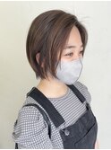 横浜タッセルボブショコラブラウン切りっぱなしボブショートボブ