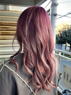 カー(KAH) グラデーション　ハイトーン　ピンク　パープル　ラベンダー