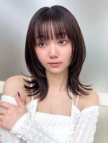 アフロート ディル(AFLOAT D'L) 20代シースルーぱっつん前髪で結んでかわいいフェイスレイヤー