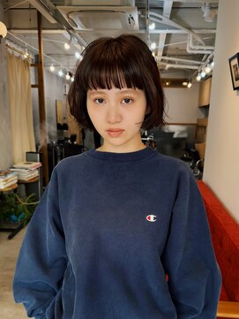 ヒュージ 表参道(huge) ミニボブ/ニュアンスパーマ/ベージュ/前髪カット