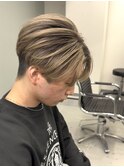 仙台メンズバレイヤージュセンターパートニュアンスパーマ