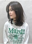 ミニウルフレイヤーカット顔周り前髪韓国ミディアムロング恵比寿