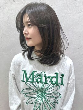 ロンドプランタン 恵比寿(Lond Printemps) ミニウルフレイヤーカット顔周り前髪韓国ミディアムロング恵比寿