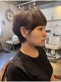 大人綺麗な小顔襟足スッキリショートボブ　30代40代50代
