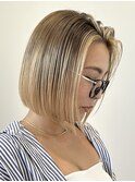 ヘイリーボブぱつっとボブ切りっぱなしボブ