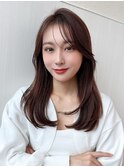 大人かわいいくびれヘアセミロング × ミルクティーベージュ