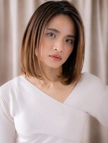 カバーヘア ブリス 戸田公園西口店(COVER HAIR bliss) ミルクティーブロンド金髪ワンレンボブディX戸田公園20代30代