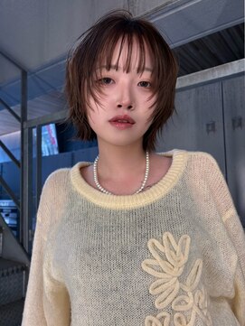 ノイカーム(noi Calm) 顔周りレイヤーカットくびれヘアミルクティーベージュカラー韓国