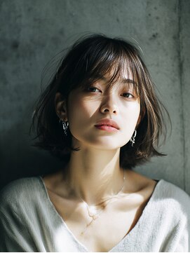 ロッソ 大橋店(Rosso) 透け感前髪と暗髪の外ハネボブ【大橋】
