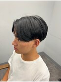 ツーブロック　マッシュショート　センターパート　メンズカット