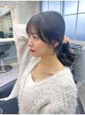 韓国レイヤー/韓国風/ボブ/髪質改善/黒髪/ブリーチなし〔池袋〕