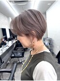 ショートカット/デザインカラー/ホワイトベージュ