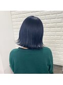 ネイビーブルー/ブルーブラック/韓国ボブ