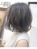 【Marl】ハイライト入りグレージュカラーの無造作ボブ♪